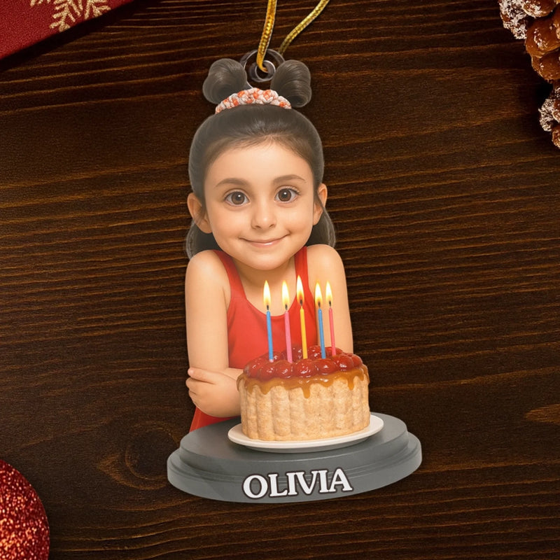 Custom Photo Acrylic Ornament - Personalized Christmas Birthday Gifts For Mom, Dad, Brother, Sister, Kids - Bright Smiles On Your Birthday
