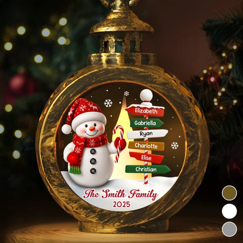 Custom Snowman Candlelight Lantern Ornament -  Personalized Christmas Birthday Gifts For Mom, Dad, Brother, Sister, Kids - Togetherness Makes Life Shine Bright