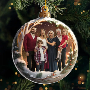 Custom Photo Acrylic Ornament - Personalized Christmas Birthday Gifts For Mom, Dad, Brother, Sister, Kids - Family Makes Christmas Magical