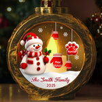 Custom Snowman Candlelight Lantern Ornament -  Personalized Christmas Birthday Gifts For Mom, Dad, Brother, Sister, Kids - Together We Are Forever Home