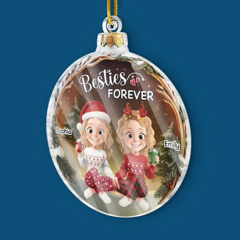 Custom Acrylic Ornament - Personalized Best Friend Christmas Birthday Gifts For Women, Besties, Sisters, BFF - Friendship Lights My Holiday