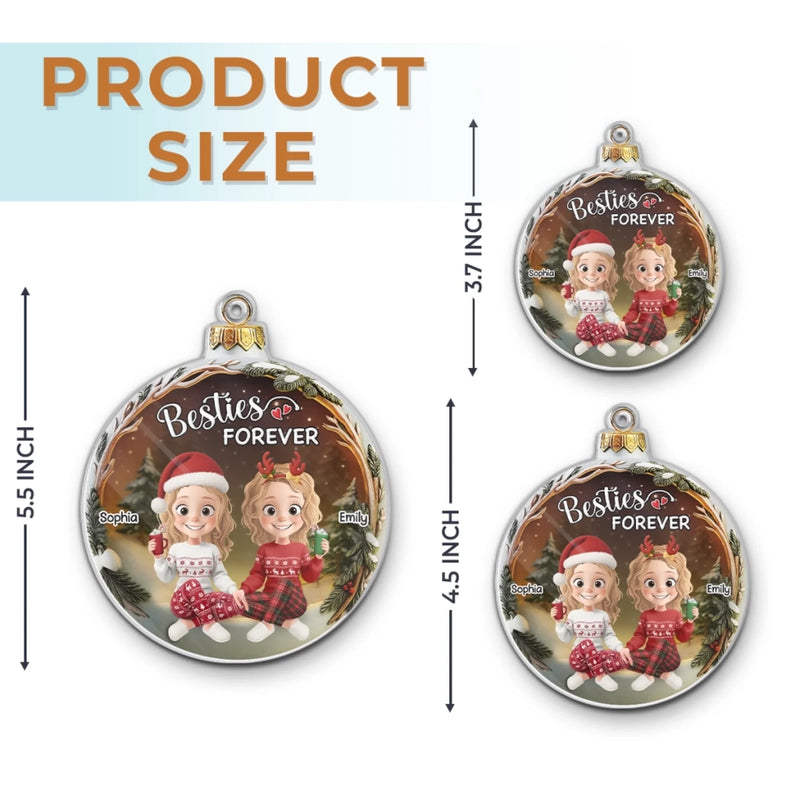 Custom Acrylic Ornament - Personalized Best Friend Christmas Birthday Gifts For Women, Besties, Sisters, BFF - Friendship Lights My Holiday