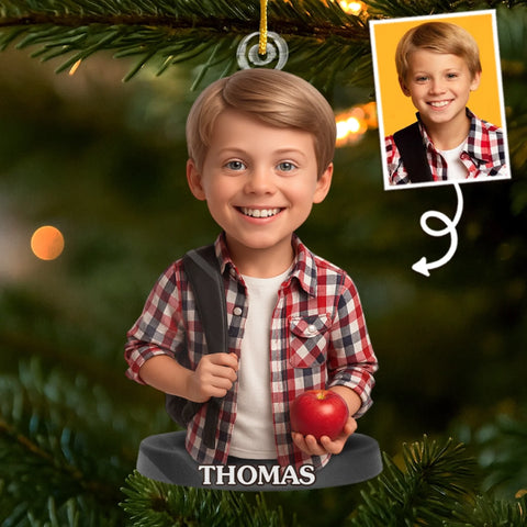 Custom Photo Acrylic Ornament - Personalized Christmas Birthday Gifts For Mom, Dad, Brother, Sister, Kids - Childhood Magic On The Tree