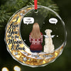Custom Circle Glass Ornament -  Personalized Pet Christmas Memorial Sympathy Gifts For Dogs - Forever Loved Never Forgotten