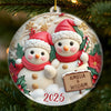 Custom Snowman Acrylic Ornament - Personalized Anniversary Christmas Wedding Gifts For Husband And Wife, Him And Her - Snow Couple, Snow Love