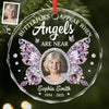 Custom Photo Circle Glass Ornament - Personalized Christmas Memorial Sympathy Gifts For Loss Of Mom, Dad - Always With Us In Spirit
