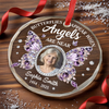 Custom Photo Circle Glass Ornament - Personalized Christmas Memorial Sympathy Gifts For Loss Of Mom, Dad - Always With Us In Spirit