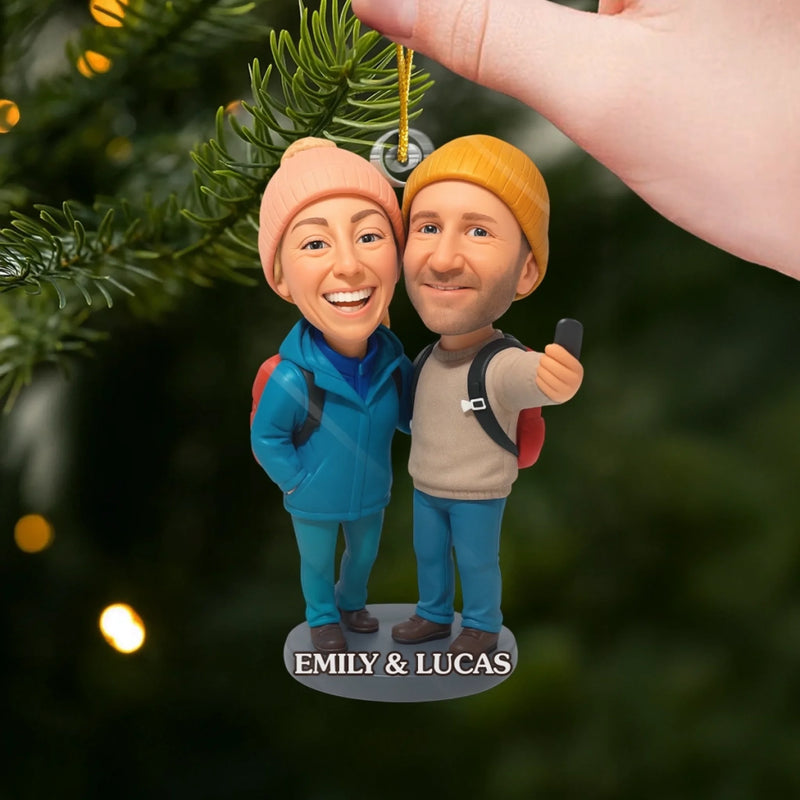 Custom Photo Acrylic Ornament - Personalized Christmas Birthday Camping Gifts For Campers, Husband And Wife, Him And Her - Under The Stars We Wander