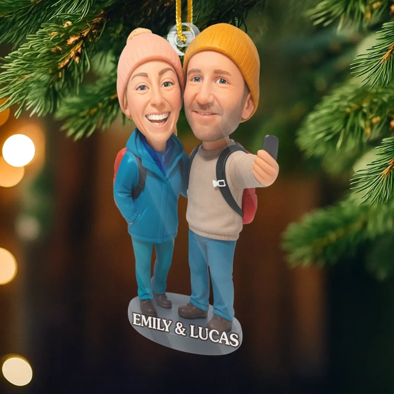 Custom Photo Acrylic Ornament - Personalized Christmas Birthday Camping Gifts For Campers, Husband And Wife, Him And Her - Under The Stars We Wander