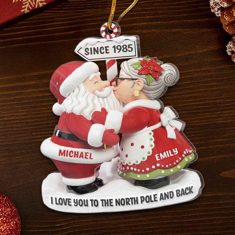 Custom Santa Acrylic Ornament - Personalized Anniversary Christmas Wedding Gifts For Husband And Wife, Him And Her - The Claus Couple Goals