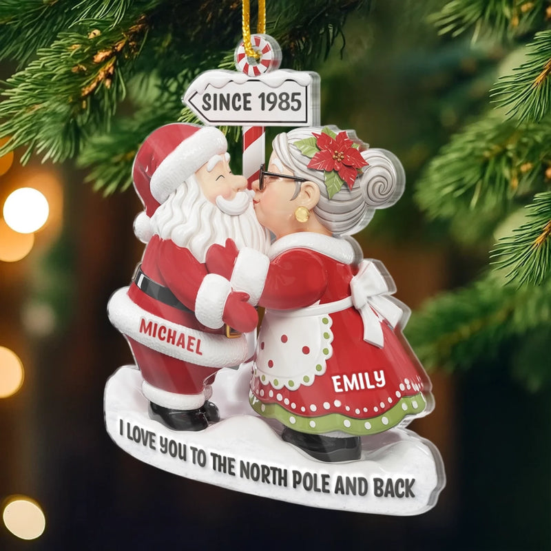 Custom Santa Acrylic Ornament - Personalized Anniversary Christmas Wedding Gifts For Husband And Wife, Him And Her - The Claus Couple Goals