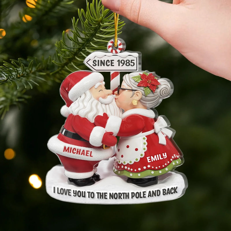 Custom Santa Acrylic Ornament - Personalized Anniversary Christmas Wedding Gifts For Husband And Wife, Him And Her - The Claus Couple Goals