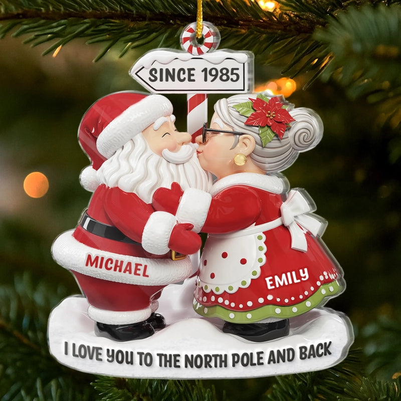 Custom Santa Acrylic Ornament - Personalized Anniversary Christmas Wedding Gifts For Husband And Wife, Him And Her - The Claus Couple Goals