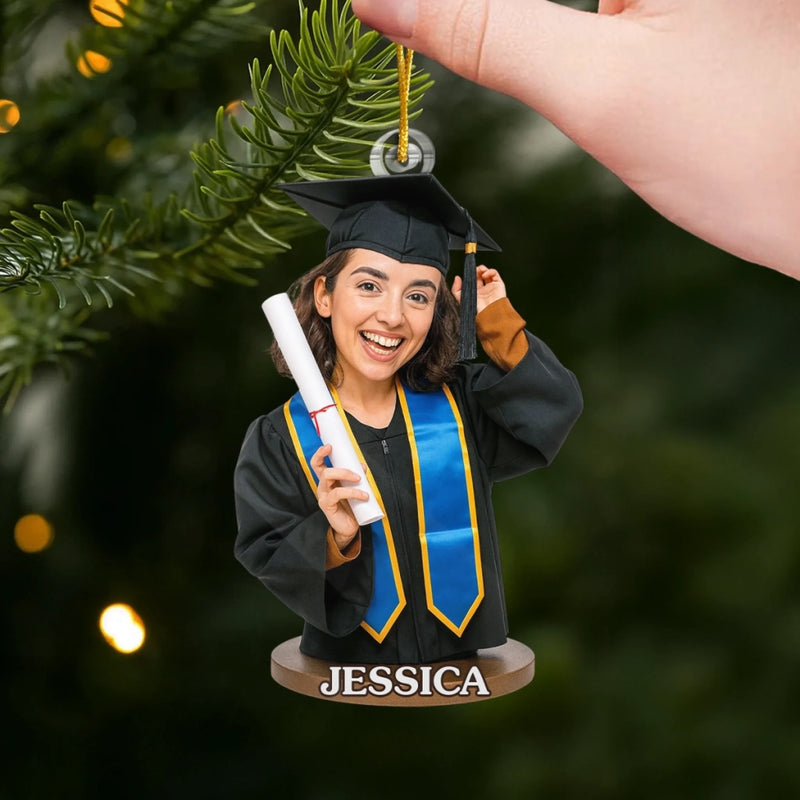Custom Photo Acrylic Ornament - Personalized Christmas Graduation Gifts For Him, Her - Class Of Champions