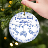 Custom Long Distance Ceramic Ornament - Personalized Christmas Birthday Gifts For Mom, Dad, Brother, Sister, Kids - Wish We Lived Closer