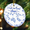 Custom Long Distance Ceramic Ornament - Personalized Christmas Birthday Gifts For Mom, Dad, Brother, Sister, Kids - Wish We Lived Closer