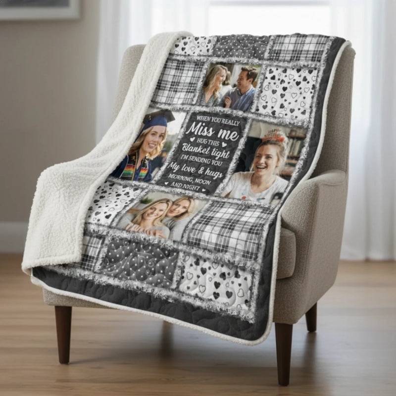 Custom Photo Blanket - Personalized Christmas Memorial Sympathy Gifts For Loss Of Mom, Dad - The Light of Your Love Guides Me