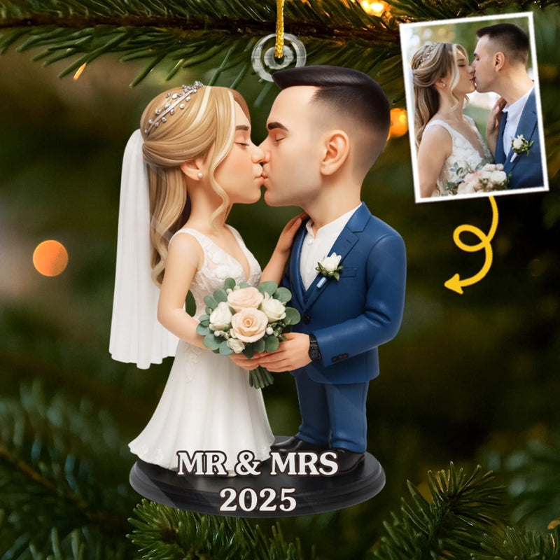 Custom Photo Acrylic Ornament - Personalized Engaged Anniversary Christmas Wedding Gifts For Husband And Wife, Him And Her - Constellations Aligned For Us