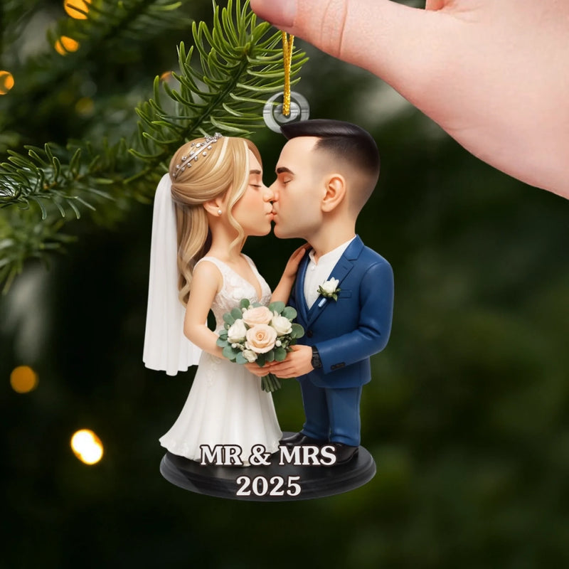 Custom Photo Acrylic Ornament - Personalized Engaged Anniversary Christmas Wedding Gifts For Husband And Wife, Him And Her - Constellations Aligned For Us