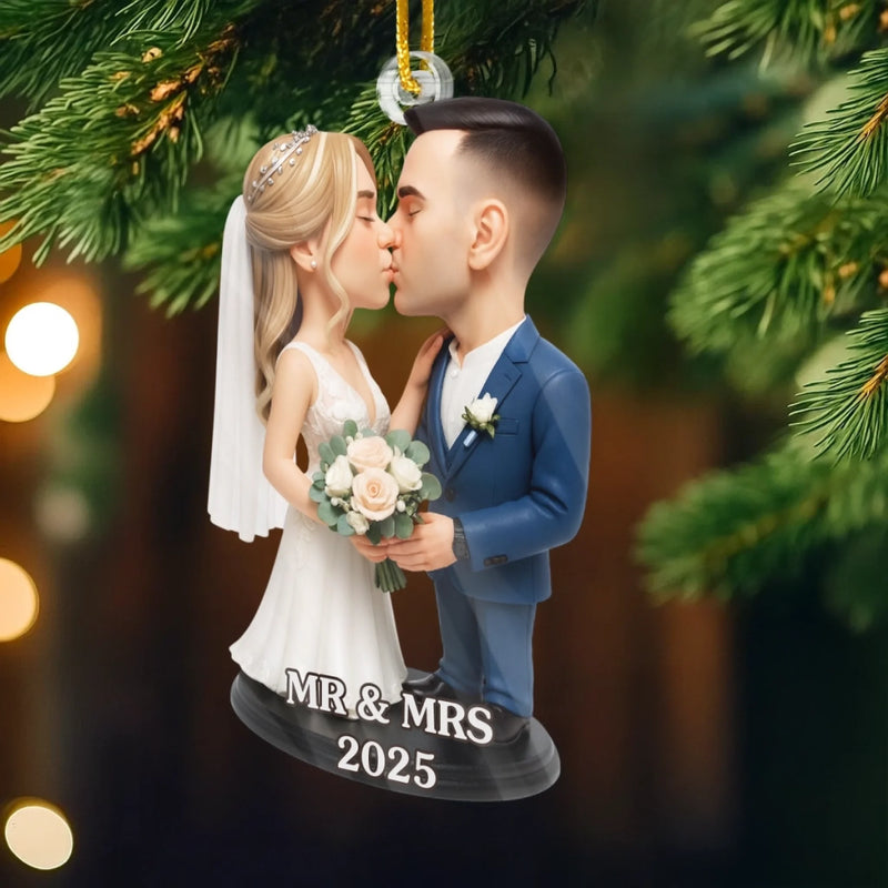 Custom Photo Acrylic Ornament - Personalized Engaged Anniversary Christmas Wedding Gifts For Husband And Wife, Him And Her - Constellations Aligned For Us