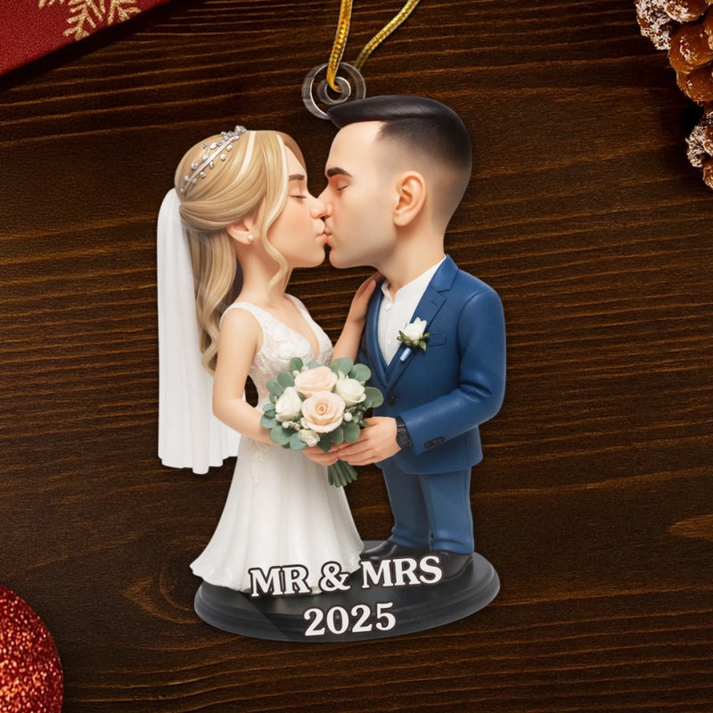 Custom Photo Acrylic Ornament - Personalized Engaged Anniversary Christmas Wedding Gifts For Husband And Wife, Him And Her - Constellations Aligned For Us