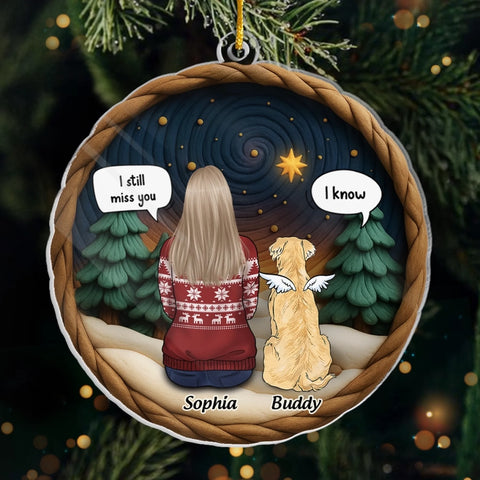 Custom Acrylic Ornament - Personalized Pet Christmas Memorial Sympathy Gifts For Dogs - Fur Ever In My Heart