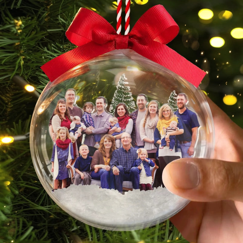 Custom Photo 3D Acrylic Ball Ornament - Personalized Christmas Birthday Gifts For Mom, Dad, Kids - Together Is Our Favorite Place