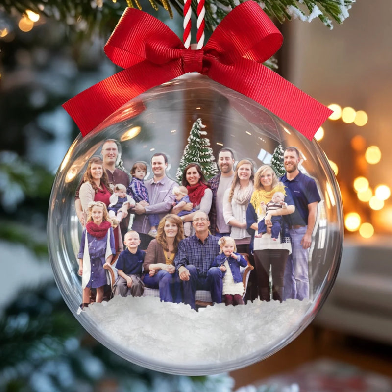 Custom Photo 3D Acrylic Ball Ornament - Personalized Christmas Birthday Gifts For Mom, Dad, Kids - Together Is Our Favorite Place