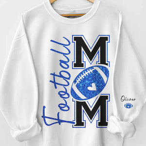 Custom Football Mama Unisex Sweatshirt, Hoodie With Design On Sleeve Personalized Birthday Football Gifts For Mom, Football Lovers, NFL Fans, Sport Lovers - Football Mom Game Day