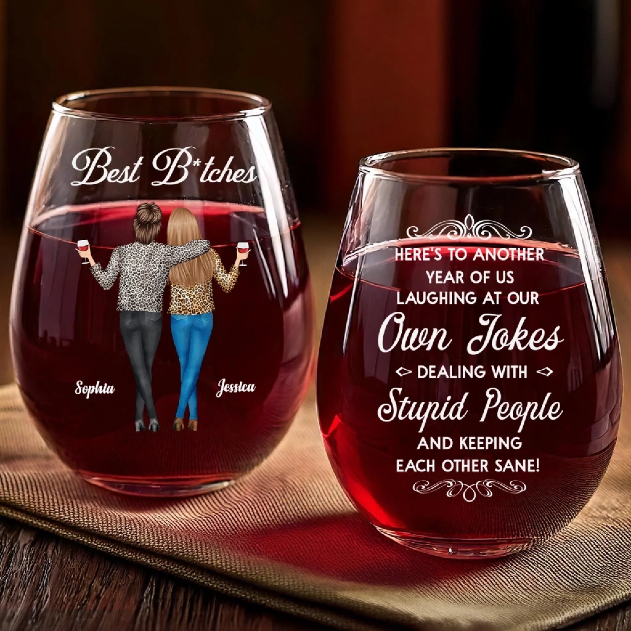 thumbnail image 2 of Sister Gifts Stemless Rainbow Wine Glass, Best Sister Birthday & Graduation Gifts, 15oz, Women-Side By Side Or Miles Apart, Always Close At Heart 2 of 13
