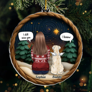 Custom Acrylic Ornament - Personalized Pet Christmas Memorial Sympathy Gifts For Dogs - Fur Ever In My Heart