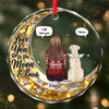 Custom Circle Glass Ornament -  Personalized Pet Christmas Memorial Sympathy Gifts For Dogs - Forever Loved Never Forgotten