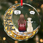 Custom Circle Glass Ornament -  Personalized Pet Christmas Memorial Sympathy Gifts For Dogs - Forever Loved Never Forgotten