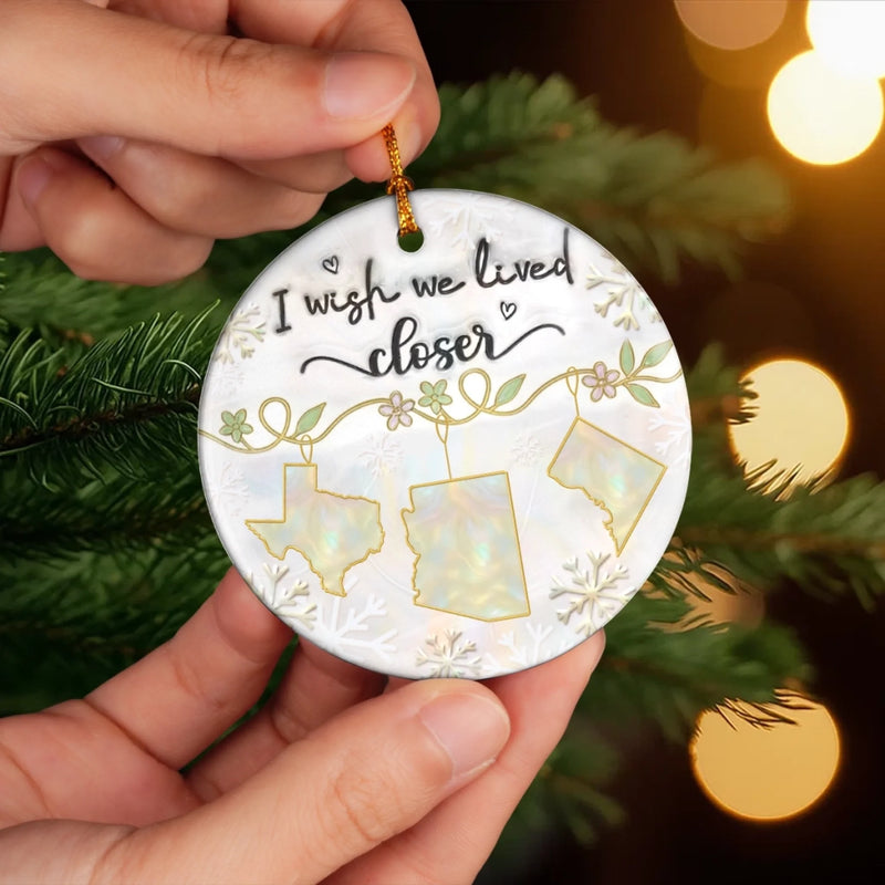 Custom Long Distance Ceramic Ornament - Personalized Best Friend Christmas Birthday Gifts For Women, Besties, Sisters, BFF - Bestie You Are My Gift