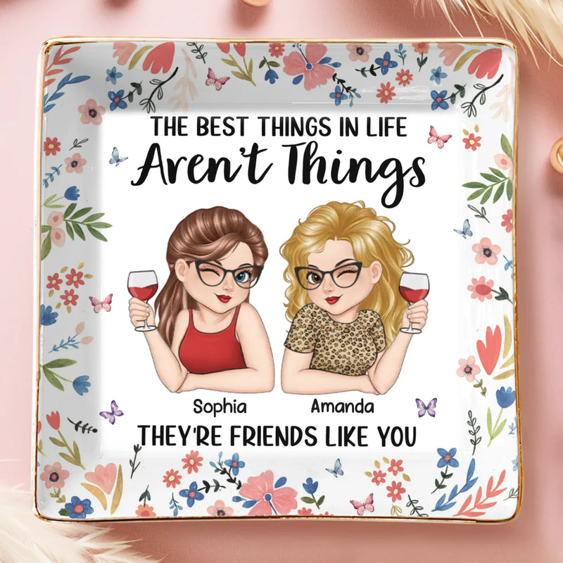 Custom Full-Print Jewelry Dish - Personalized Best Friend Birthday Gifts For Women, Besties, Sisters, BFF  - Bestie Chaos Brings Endless Laughs