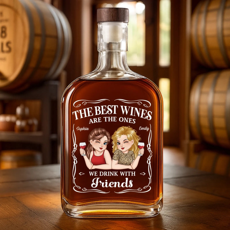 Custom Whiskey Bottle - Personalized Best Friend Birthday Gifts For Women, Besties, Sisters, BFF - Silly Moments Shine With Besties