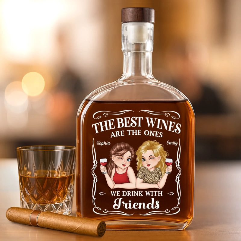 Custom Whiskey Bottle - Personalized Best Friend Birthday Gifts For Women, Besties, Sisters, BFF - Silly Moments Shine With Besties