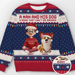 Custom Unisex Ugly Sweatshirt - Personalized  Christmas Birthday Gifts For Dog Lovers, Dog Dad And Mom - Forever My Pawtner In Crime