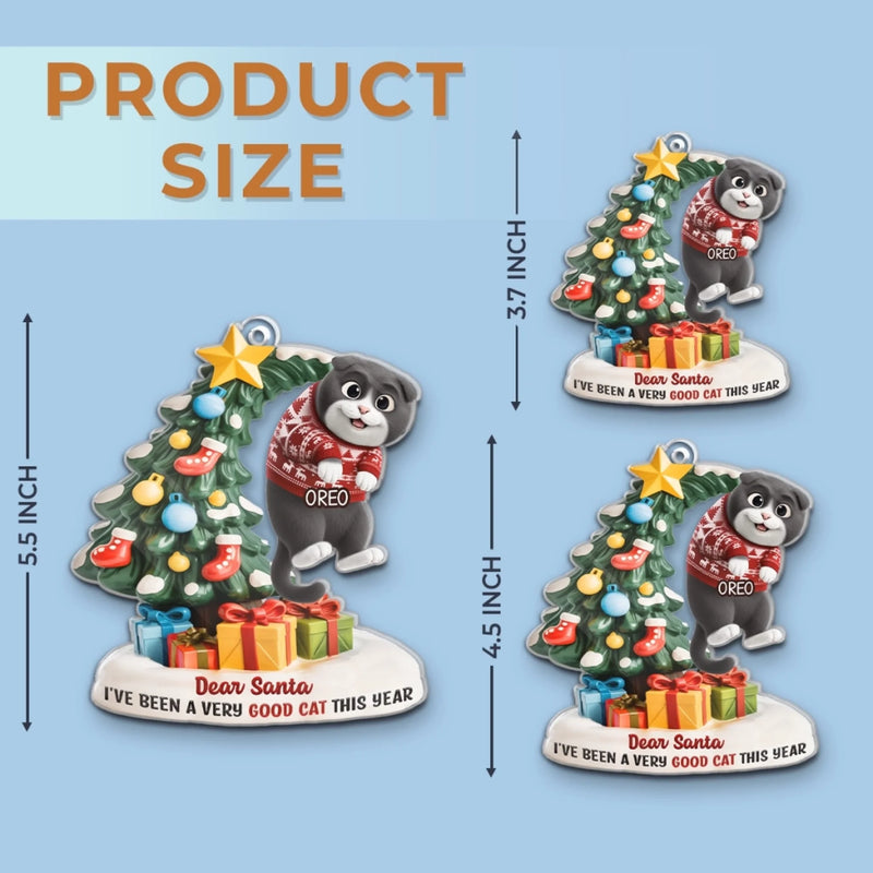 Custom Acrylic Ornament - Personalized Christmas Birthday Gifts For Cat Lovers, Cat Mom And Dad - Santa Claws Is Coming
