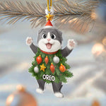 Custom Name Christmas Cat Gifts for Cat Lovers - Personalized Ornament