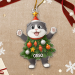 Custom Name Christmas Cat Gifts for Cat Lovers - Personalized Ornament