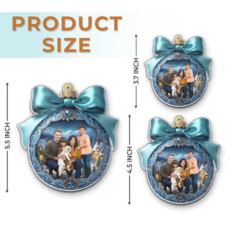 Custom Photo Acrylic Ornament - Personalized Christmas Birthday Gifts For Mom, Dad, Brother, Sister, Kids - Family Love Makes Spirits Bright