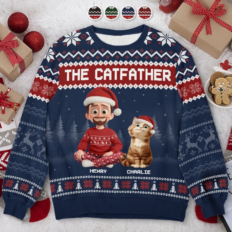Custom Unisex Ugly Sweatshirt - Personalized  Christmas Birthday Gifts For Cat Lovers, Cat Mom And Dad - Purrfectly Loved