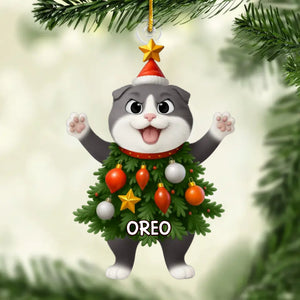 Custom Acrylic Ornament - Personalized Christmas Birthday Gifts For Cat Lovers, Cat Mom And Dad - Paws Make Holidays Warmer