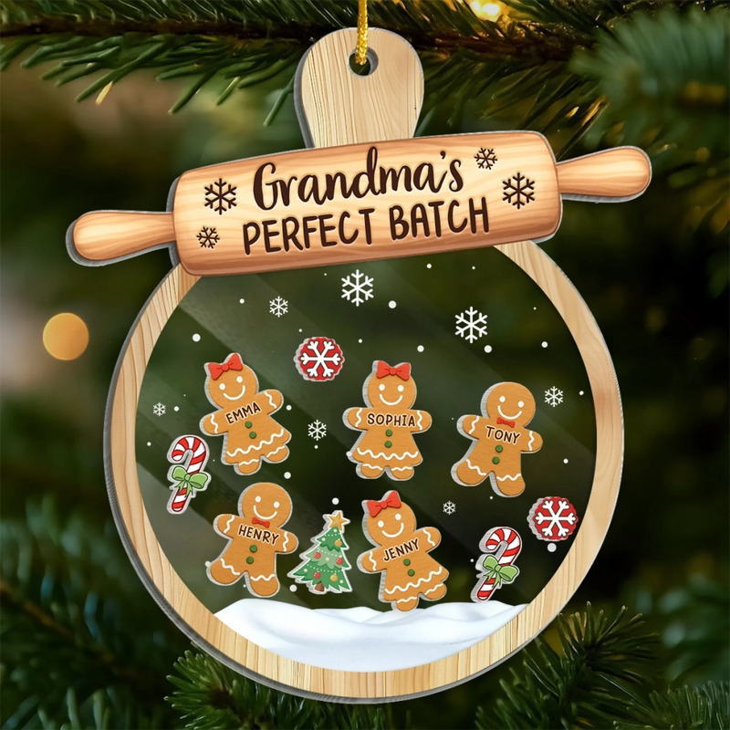 Custom 3 Layers Shaker Ornament - Personalized Christmas Birthday Gifts For Mom, Grandma - Love Gathers Here Always