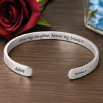 Custom Engraved Stainless Steel Cuff Bracelet - Personalized Birthday Gifts For Mom, Daughter - A Bond That Shines Forever