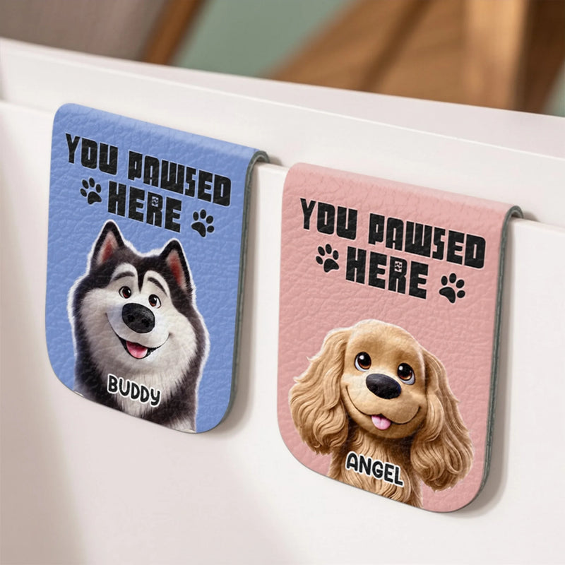 Custom Leather Magnetic Bookmark - Personalized  Bookish Gifts For Book Lovers, Bookworms, Dog Dad And Mom - Paws And Pages Bring Joy