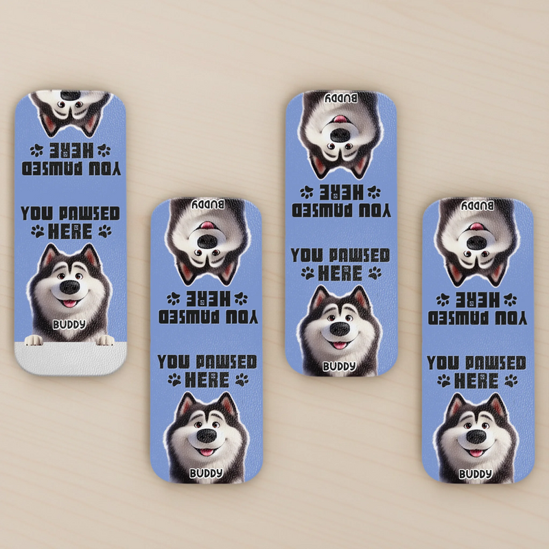 Custom Leather Magnetic Bookmark - Personalized  Bookish Gifts For Book Lovers, Bookworms, Dog Dad And Mom - Paws And Pages Bring Joy