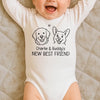 Custom Long Sleeve Baby Onesie - Personalized Baby Shower, Gender Reveal Gifts For New Moms, New Dads, New Parents, Dog Dad And Mom - Tiny Hands Endless Dreams