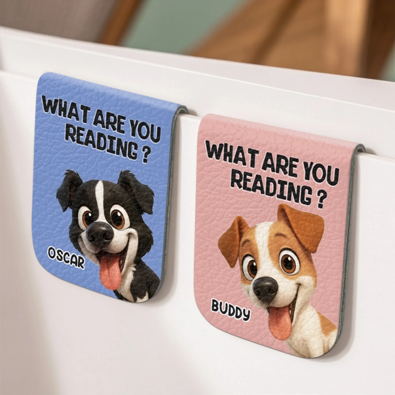 Custom Leather Magnetic Bookmark - Personalized  Bookish Gifts For Book Lovers, Bookworms, Dog Cat Lovers, Dog Dad And Mom, Cat Owners - Stay Pawsitive, Keep Reading